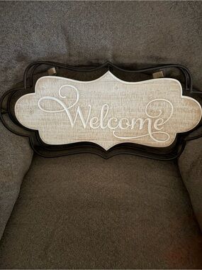 Hobby Lobby Welcome Wall Sign - Cream and Black